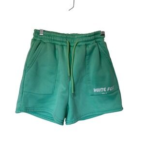 White Fox Sweat Shorts Women Medium Mint Green Excellent Fleece Lined Vol 3